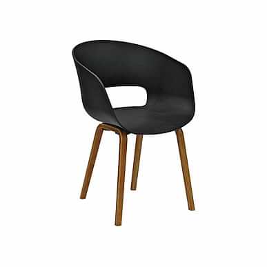 Conta Plus Kontra Ahşap Ayak Siyah Bekleme Koltuğu - Bekleme Koltukları