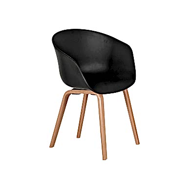 Conta Plus Siyah Plastik Gövde Ahşap Kontra Ayak Bekleme Koltuğu - Bekleme Koltukları