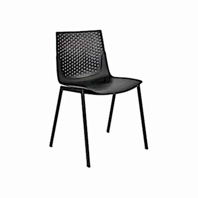 Coon Siyah Plastik Boyalı Tasarım Sandalye - Bekleme Koltukları