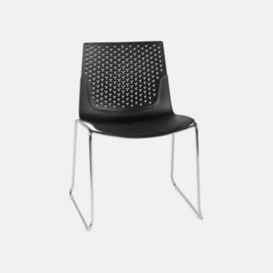 Coon Siyah Plastik Krom Kolsuz Sandalye - Bekleme Koltukları