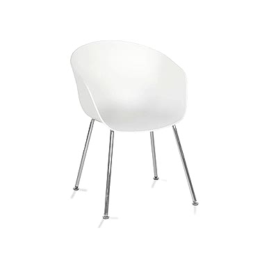 Massive Beyaz Plastik 4lü Krom Pingo Ayak Bekleme Koltuğu - Bekleme Koltukları