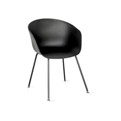 Massive Siyah Plastik Gövde 4lü Boyalı Boru Ayak Pingolu Bekleme Koltuğu - Bekleme Koltukları