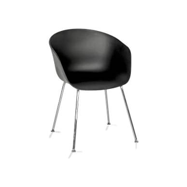 Massive Siyah Plastik Gövde 4lü Krom Boru Ayak Pingolu Bekleme Koltuğu - Bekleme Koltukları