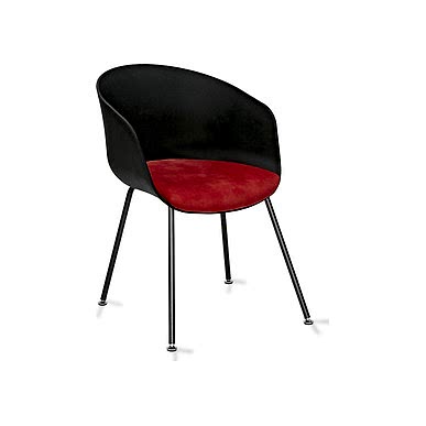 Massived Döşemeli Siyah Plastik Gövde 4lü Pingo Boru Ayak Bekleme Koltuğu - Bekleme Koltukları