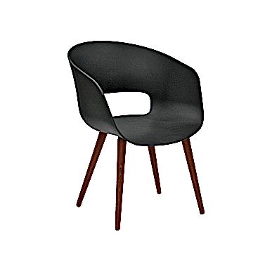 Tereos Plus Siyah Plastik Gövde 4lü Ahşap Torna Ayak Bekleme Koltuğu - Bekleme Koltukları