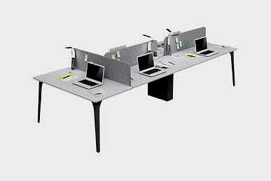 Centrawork Kumaş Seperatörlü Beş Kişilik Çalışma Masası - Çoklu Çalışma Masaları