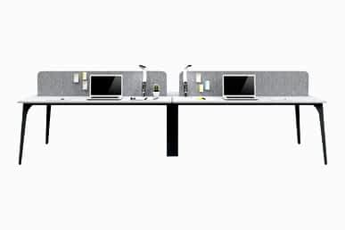 Centrawork Kumaş Seperatörlü Dörtlü Çalışma Masası 280cm - Çoklu Çalışma Masaları