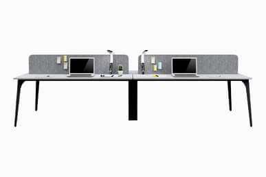 Centrawork Kumaş Seperatörlü Dörtlü Çalışma Masası 320cm - Çoklu Çalışma Masaları