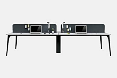 Centrawork Melamin Seperatör Dörtlü Çalışma Masası 280cm - Çoklu Çalışma Masaları