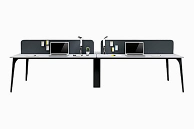 Centrawork Melamin Seperatörlü Dörtlü Çalışma Masası 320cm - Çoklu Çalışma Masaları