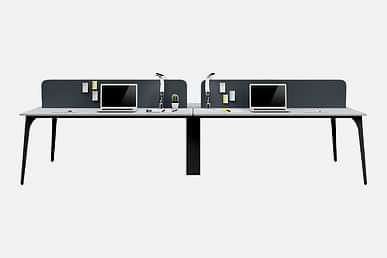Centrawork Melamin Seperatörlü Dörtlü Çalışma Masası 360cm - Çoklu Çalışma Masaları