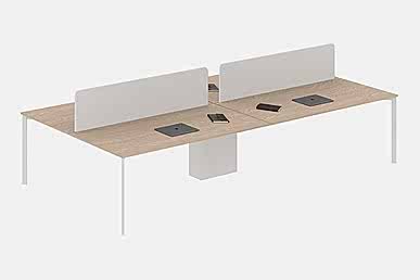 Eflorant Melamin Seperatörlü 280cm Çalışma Grubu - Çoklu Çalışma Masaları