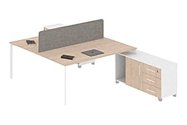 Eflorant Modern Kumaş Seperatörlü 160cm Çalışma Grubu - Çoklu Çalışma Masaları