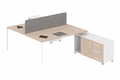 Eflorant Modern Kumaş Seperatörlü 200cm Çalışma Grubu - Çoklu Çalışma Masaları