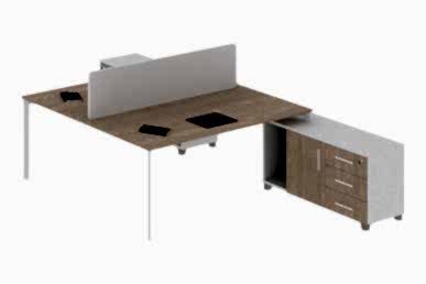 Eflorant Modern Melamin Seperatörlü 200cm Çalışma Grubu - Çoklu Çalışma Masaları