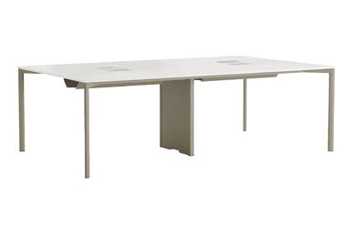 Exeliswork Modern Metal Ayaklı Dörtlü Çalışma Grubu 240cm - Çoklu Çalışma Masaları