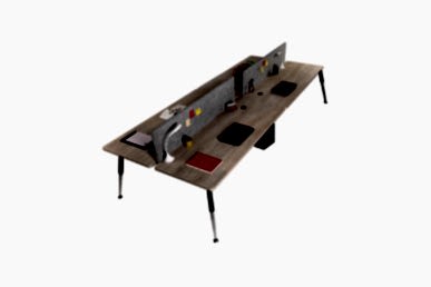 Nario 280cm Dörtlü Masa Kumaş Seperatör - Çoklu Çalışma Masaları