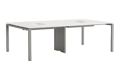 Ostiawork Modern Metal Ayaklı Dörtlü Workstation 240cm - Çoklu Çalışma Masaları