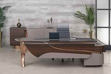 Noona Ahşap Kaplamalı Modern Makam Takımı 240cm - küçük detay görsel 3 - Makam Takımları