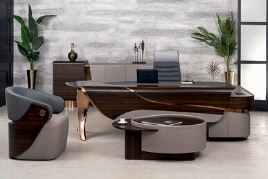 Noona Ahşap Kaplamalı Modern Makam Takımı 240cm - Makam Takımları