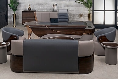 Noona Ahşap Kaplamalı Modern Makam Takımı 240cm - küçük detay görsel 4 - Makam Takımları