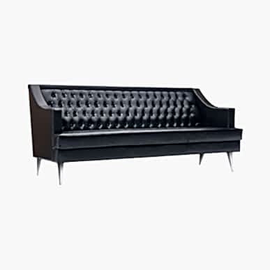 Blacktone Krom Ayaklı Modern Üçlü Ofis Kanepesi - Ofis Kanepeleri