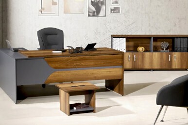 Grana Çift Renk Ahşap Tasarım Ofis Takımı 160cm - küçük detay görsel 2 - Personel Takımları