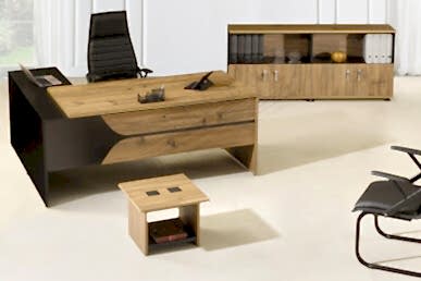 Grana Çift Renk Ahşap Tasarım Ofis Takımı 180cm - Personel Takımları