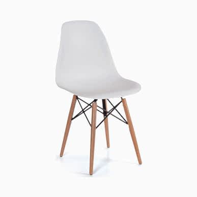 Fiyona Ahşap Görünümlü Plastik Ayak Sandalye - Sandalyeler