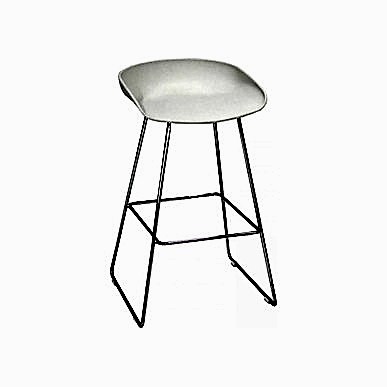 Massive Beyaz Plastik Gövde Krom Boru Ayak Tabure - Tabureler