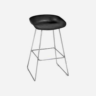 Massive Siyah Plastik Gövde Krom Boru Ayak Tabure - Tabureler