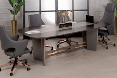 Noona Ahşap Kaplamalı Tasarım Toplantı Masası - Toplantı Masaları